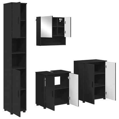 Bathroom Furniture Set 4 pcs Black 61 x 35 x 64 cm
