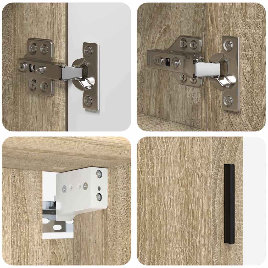 Bathroom Furniture Set 4 pcs Sonoma Oak Engineered wood & Metal