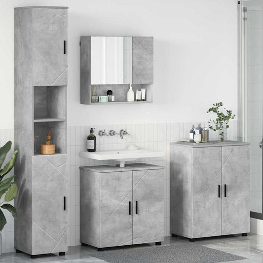 Bathroom Furniture Set Wall-mounted 4 pcs Concrete Grey