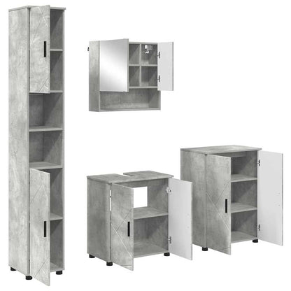 Bathroom Furniture Set Wall-mounted 4 pcs Concrete Grey