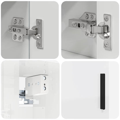 Bathroom Furniture Set Wall-mounted 4 pcs High Gloss White
