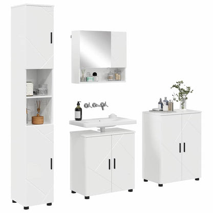 Bathroom Furniture Set Wall-mounted 4 pcs High Gloss White