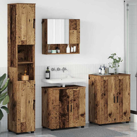 Bathroom Furniture Set 4 pcs Old Wood 61 x 35 x 64 cm