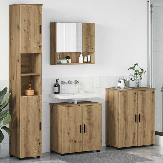 Bathroom Furniture Set 4 pcs Artisan Oak 61 x 35 x 64 cm
