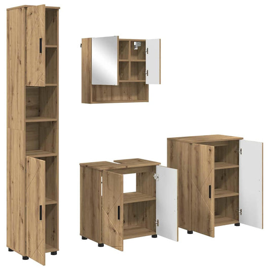 Bathroom Furniture Set 4 pcs Artisan Oak 61 x 35 x 64 cm