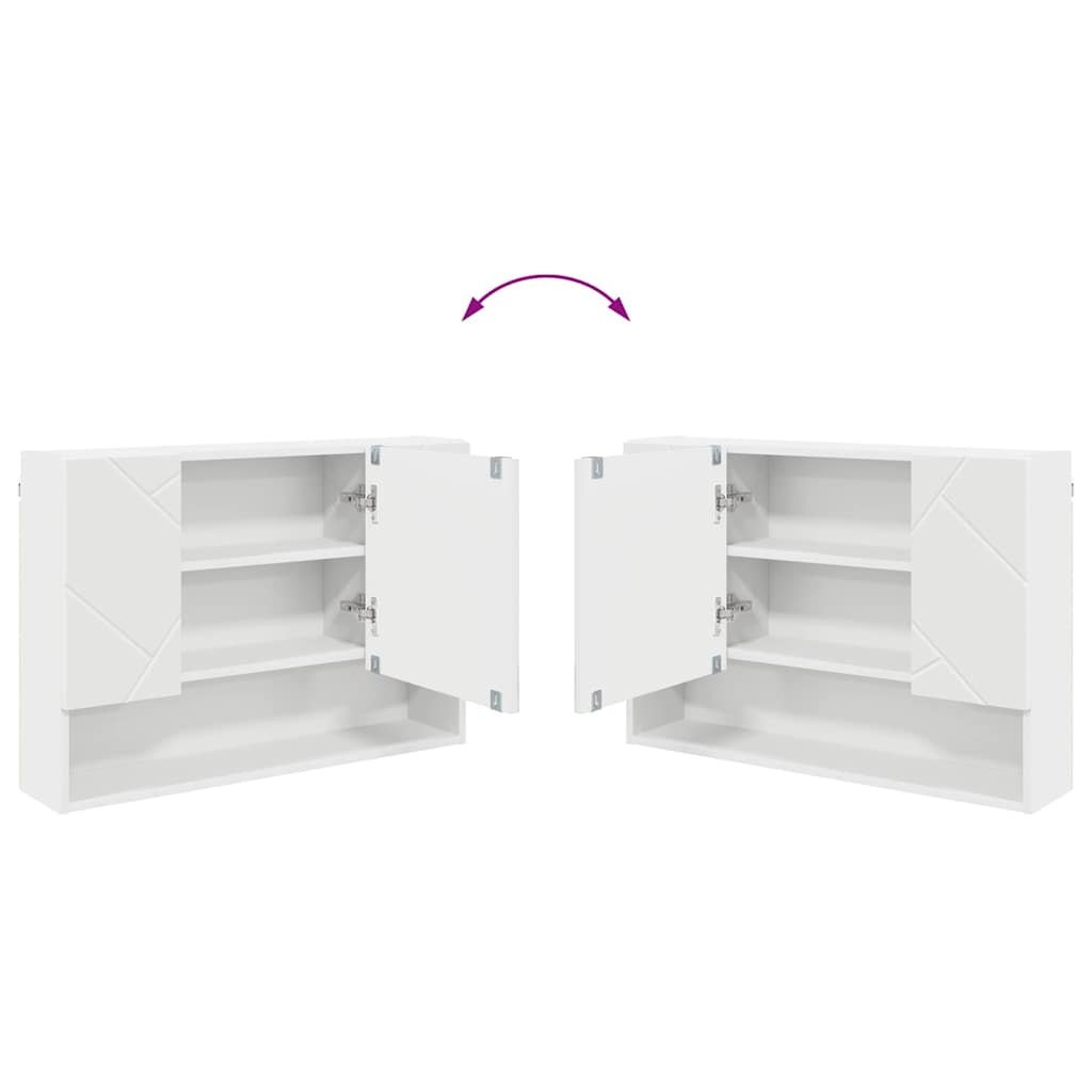 Bathroom Furniture Set 2 pcs White Engineered Wood and Metal