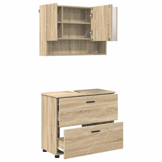 Bathroom Furniture Set 2 pcs Sonoma Oak