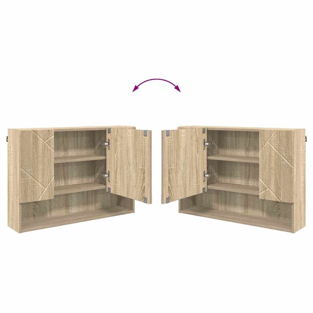 Bathroom Furniture Set with Drawer with Shelf 2 pcs Sonoma Oak