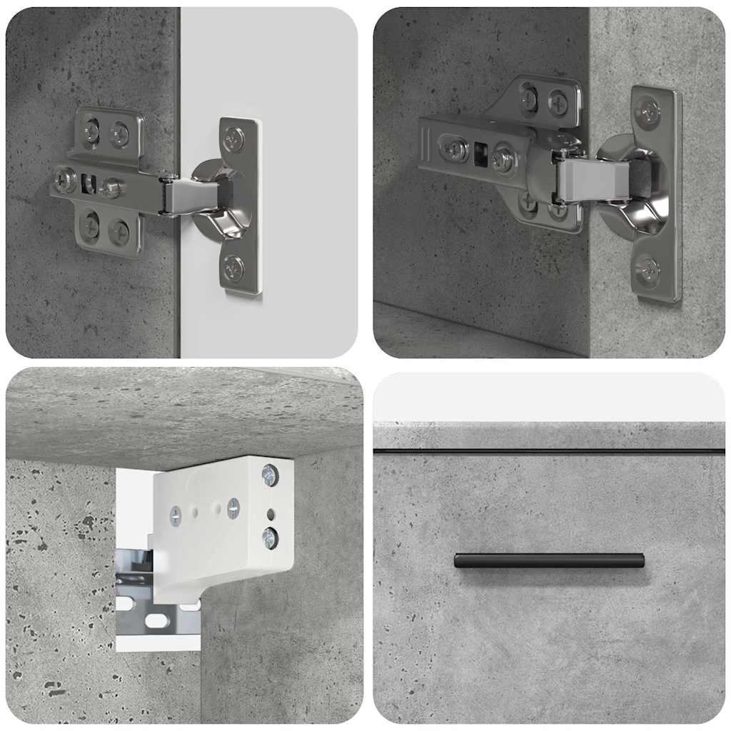 Bathroom Furniture Set with Drawer 2 pcs Concrete Grey