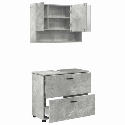 Bathroom Furniture Set with Drawer 2 pcs Concrete Grey