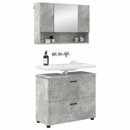 Bathroom Furniture Set with Drawer 2 pcs Concrete Grey