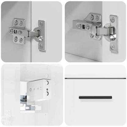Bathroom Furniture Set with Drawer 2 pcs High Gloss White