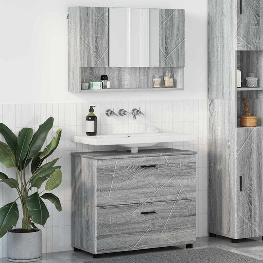 Bathroom Furniture Set 2 pcs Grey Sonoma