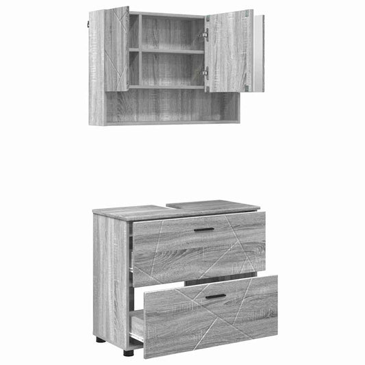 Bathroom Furniture Set 2 pcs Grey Sonoma