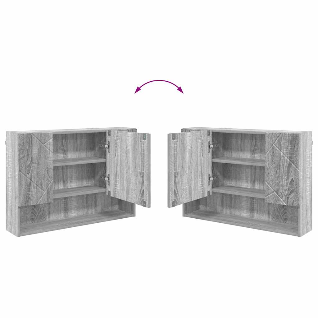 Bathroom Furniture Set with Drawer with Shelf 2 pcs Grey Sonoma