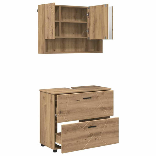 Bathroom Furniture Set 2 pcs Artisan Oak