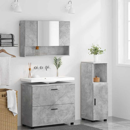 Bathroom Furniture Set with Drawer 3 pcs Concrete Grey