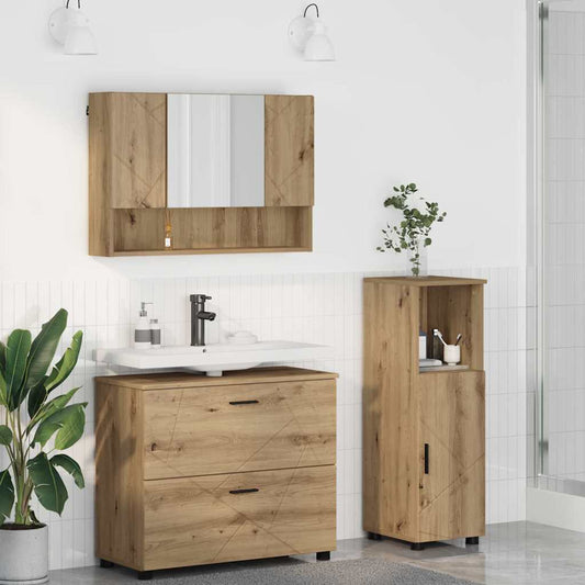 Bathroom Furniture Set 3 pcs Artisan Oak