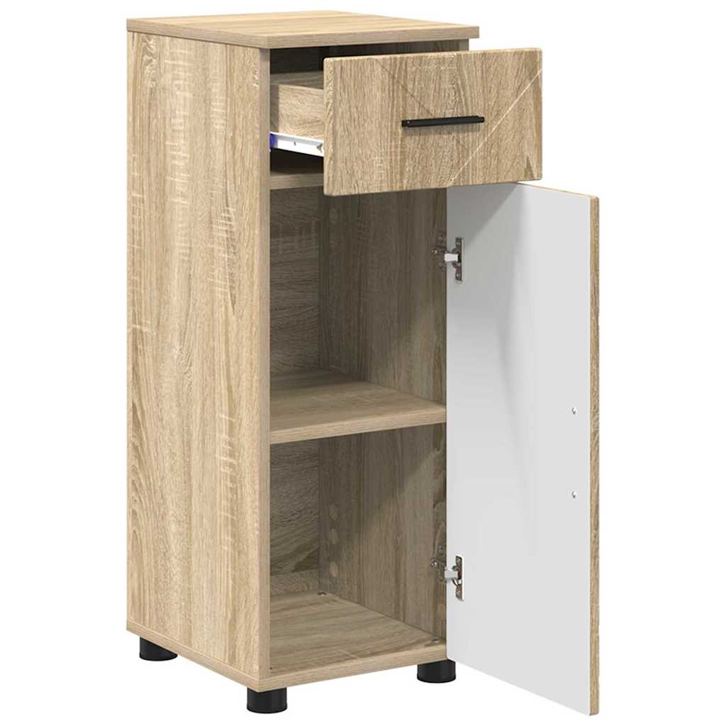 Bathroom Furniture Set with Drawer with Shelf 3 pcs Sonoma Oak