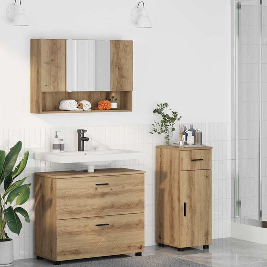 Bathroom Furniture Set 3 pcs Artisan Oak