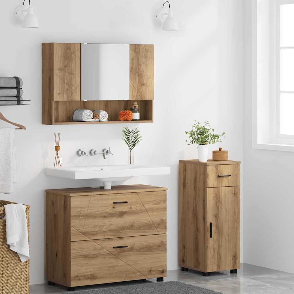 Bathroom Furniture Set 3 pcs Artisan Oak