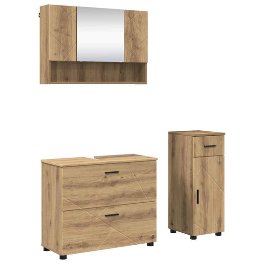 Bathroom Furniture Set 3 pcs Artisan Oak