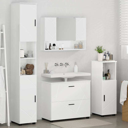 Bathroom Furniture Set with Drawer 4 pcs High Gloss White