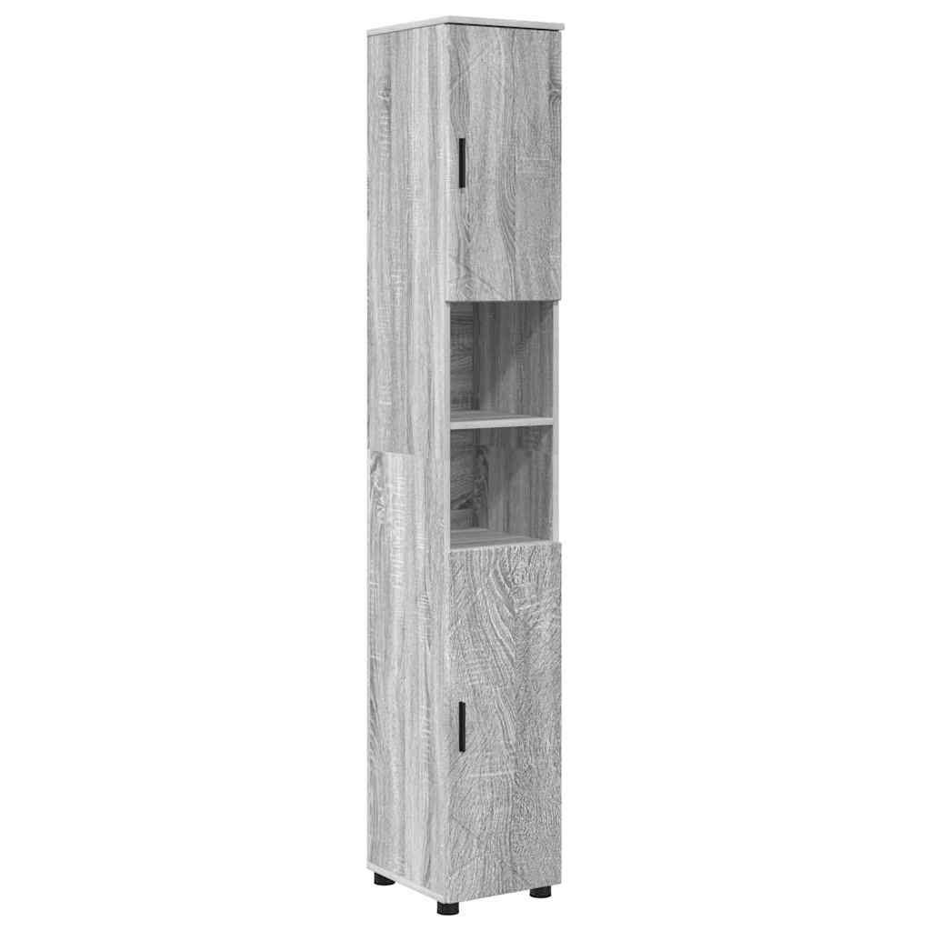 Bathroom Furniture Set with Drawer with Shelf 4 pcs Grey Sonoma