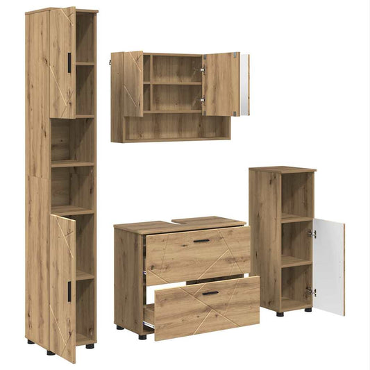 Bathroom Furniture Set 4 pcs Artisan Oak