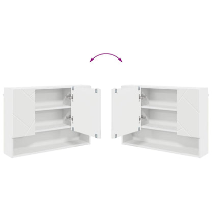 Bathroom Furniture Set 4 pcs White Engineered Wood and Metal