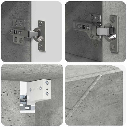 Bathroom Furniture Set with Drawer 4 pcs Concrete Grey