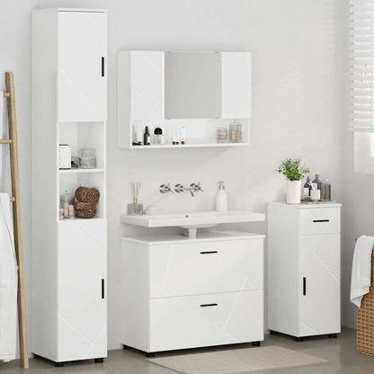 Bathroom Furniture Set with Drawer 4 pcs High Gloss White