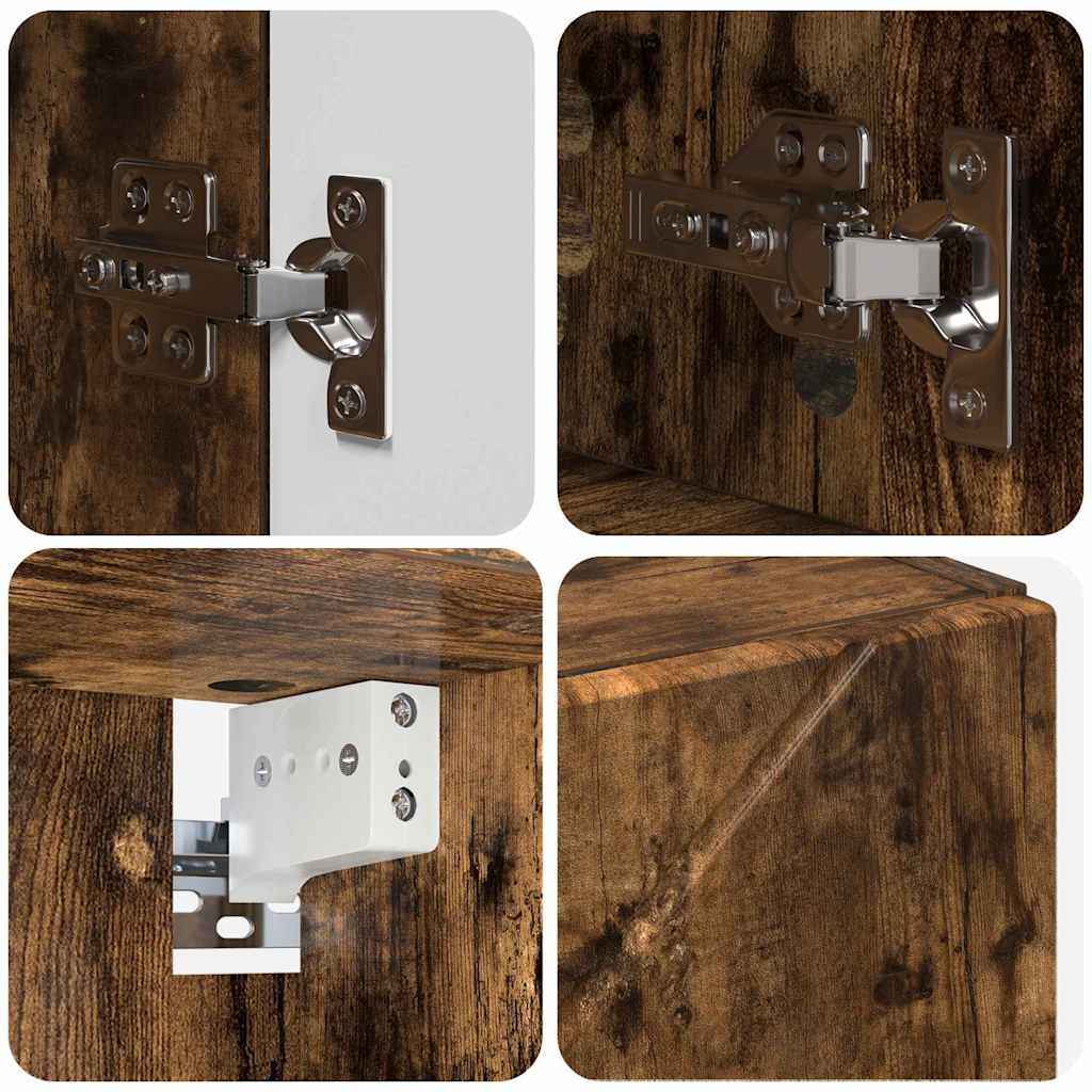 Bathroom Furniture Set 4 pcs Smoked Oak