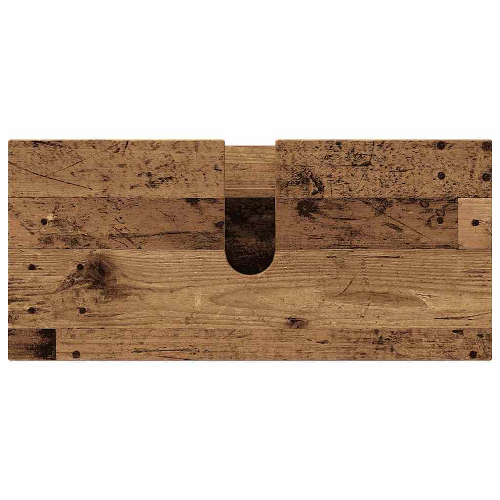 Bathroom Furniture Set 4 pcs Old Wood Engineered Wood and Metal