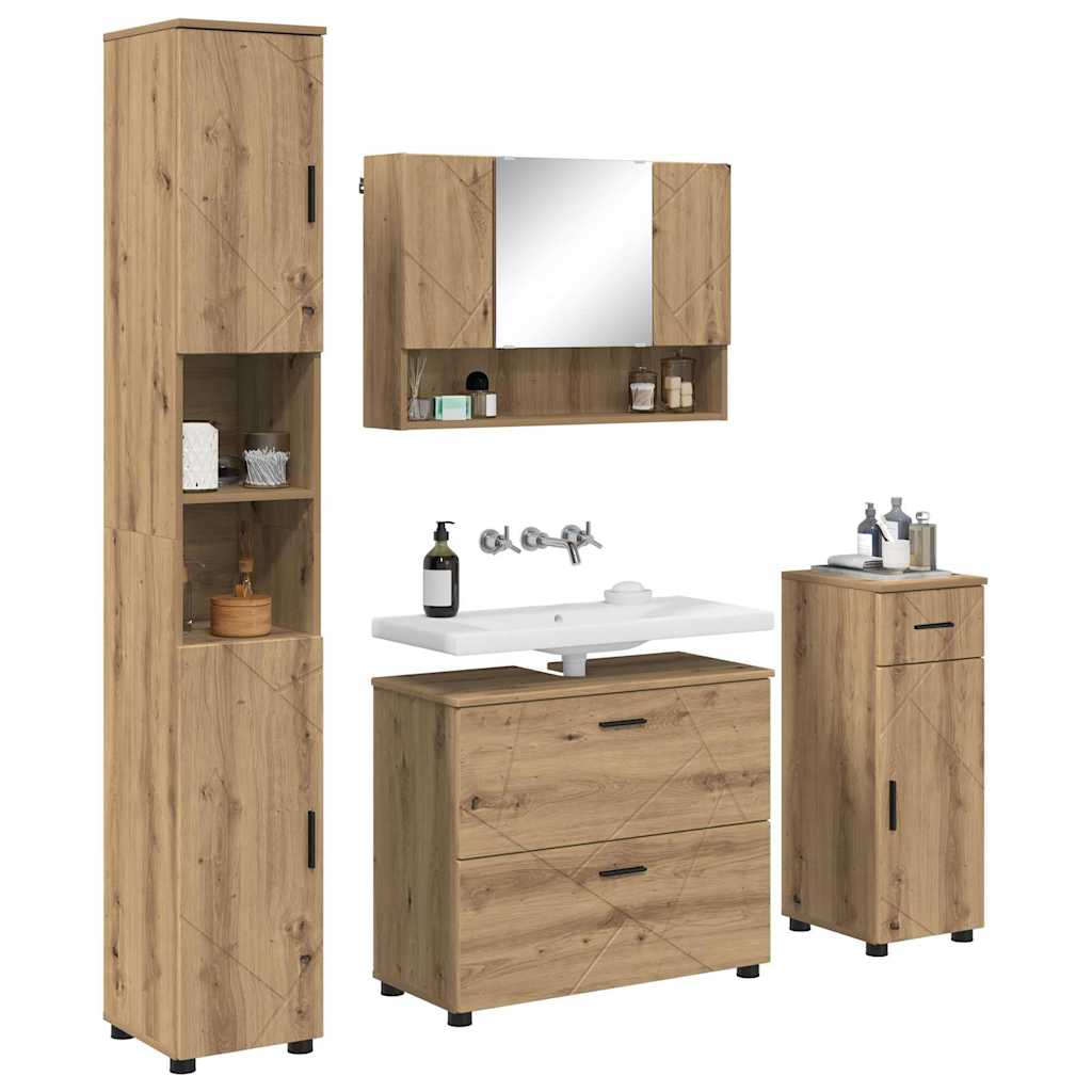 Bathroom Furniture Set 4 pcs Artisan Oak