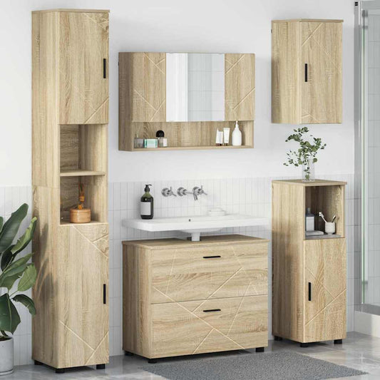 Bathroom Furniture Set 5 pcs Sonoma Oak