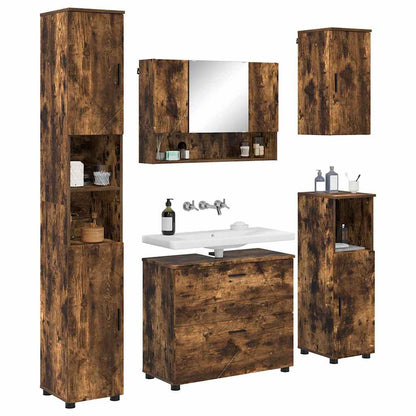 Bathroom Furniture Set 5 pcs Smoked Oak