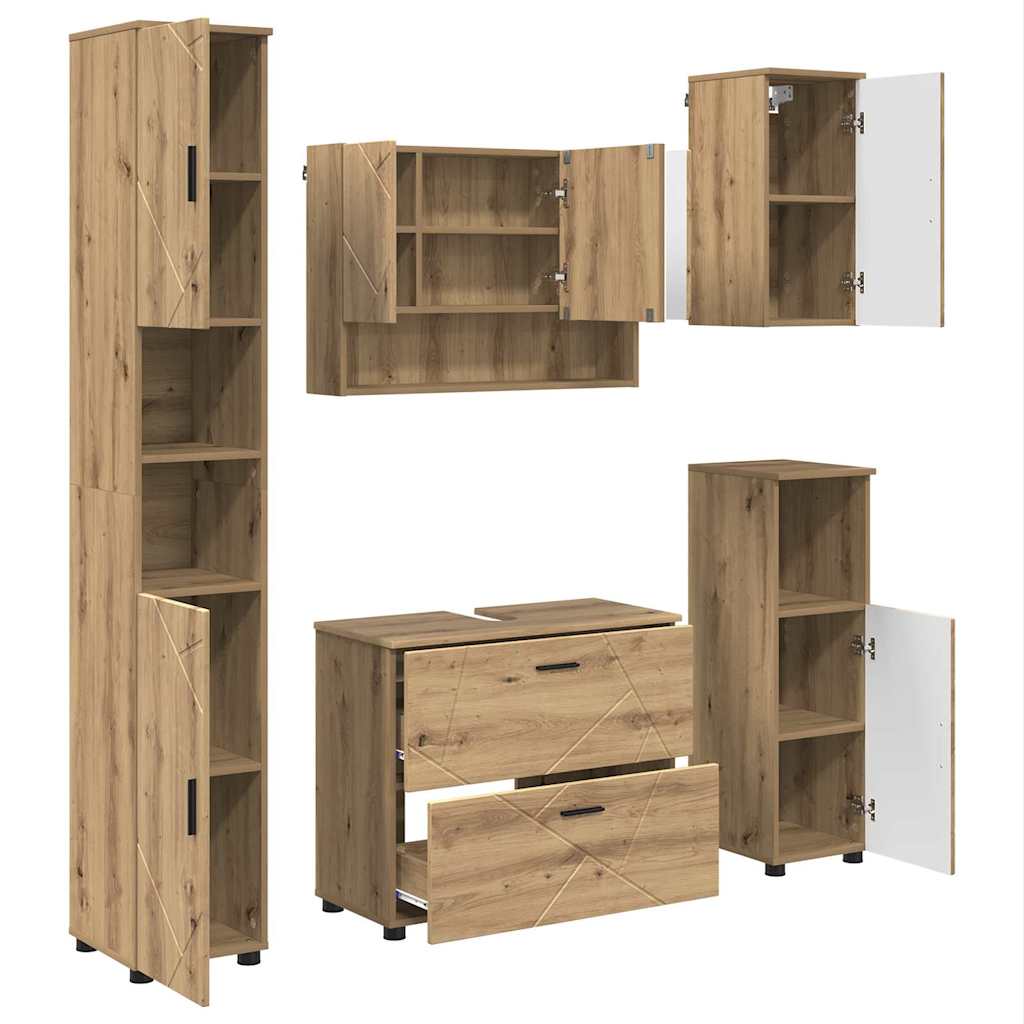 Bathroom Furniture Set 5 pcs Artisan Oak