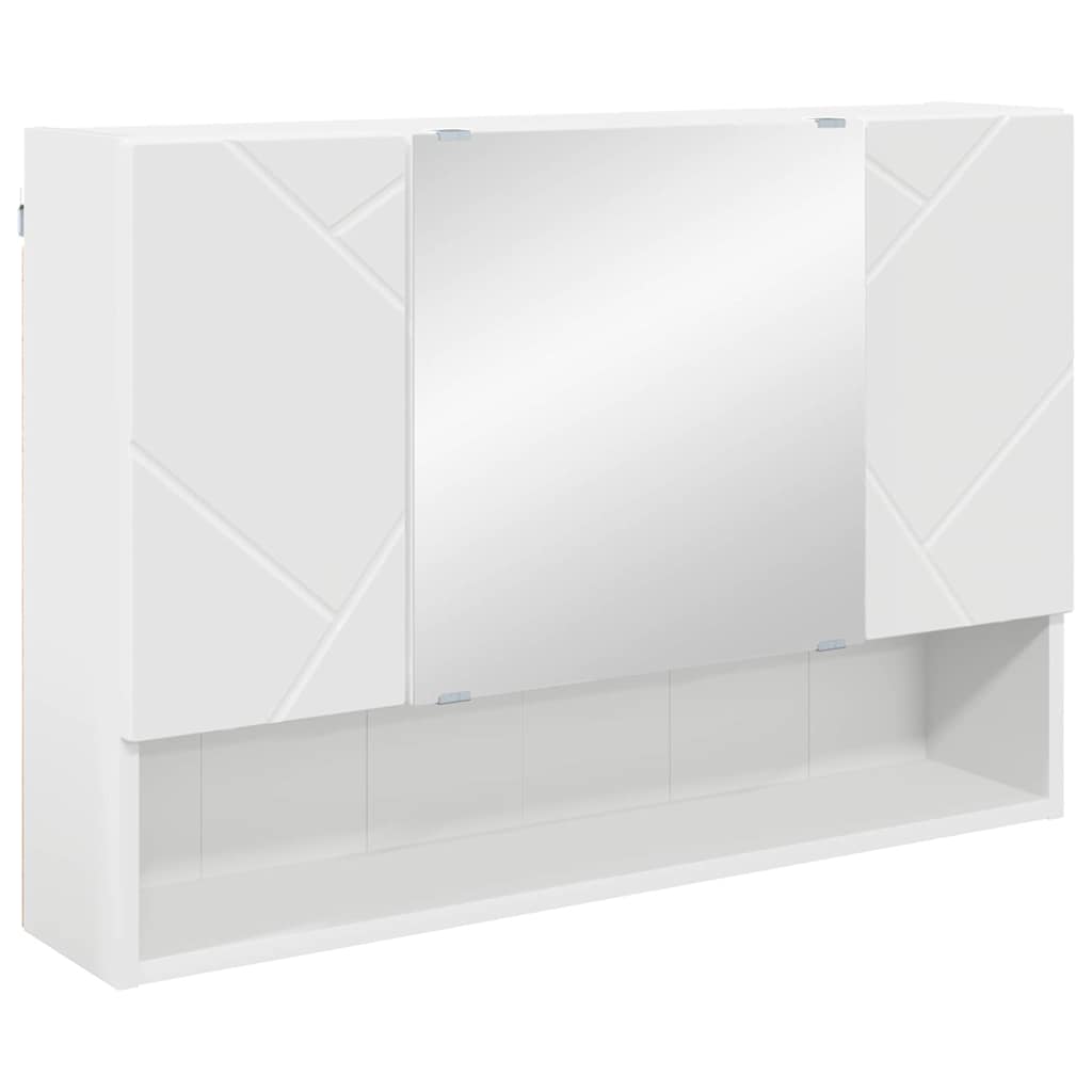 Bathroom Furniture Set 5 pcs White Engineered Wood and Metal