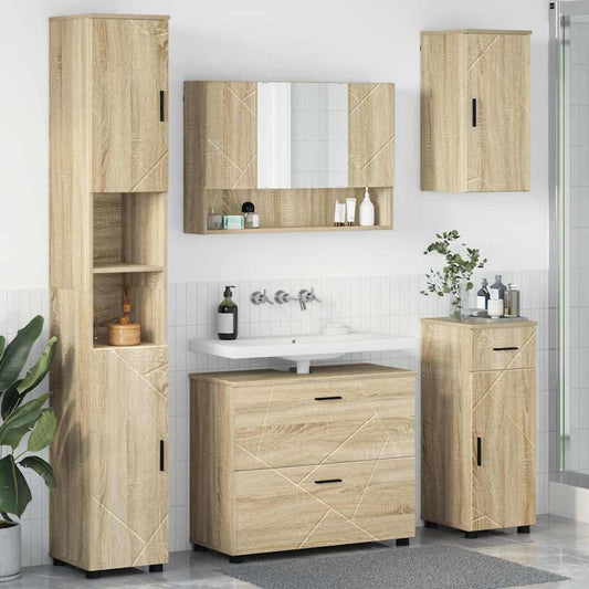 Bathroom Furniture Set 5 pcs Sonoma Oak
