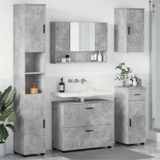 Bathroom Furniture Set 5 pcs Concrete Grey
