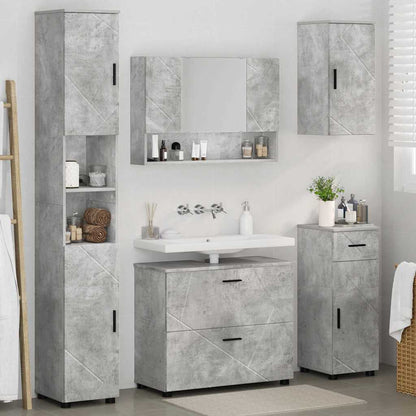 Bathroom Furniture Set with Drawer 5 pcs Concrete Grey