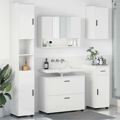 Bathroom Furniture Set with Drawer 5 pcs High Gloss White