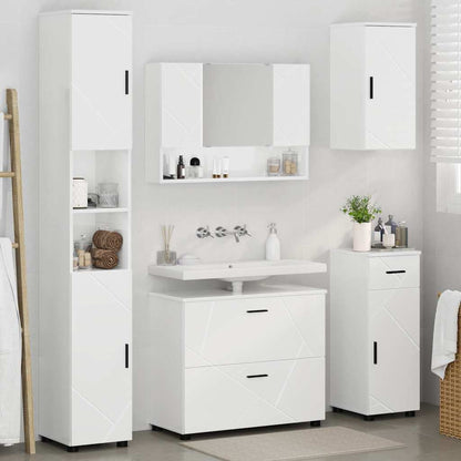 Bathroom Furniture Set with Drawer 5 pcs High Gloss White