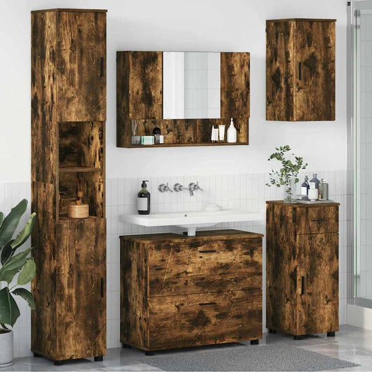 Bathroom Furniture Set 5 pcs Smoked Oak