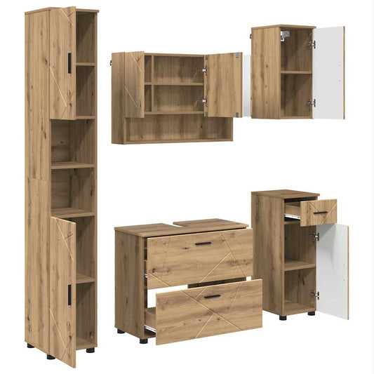 Bathroom Furniture Set 5 pcs Artisan Oak