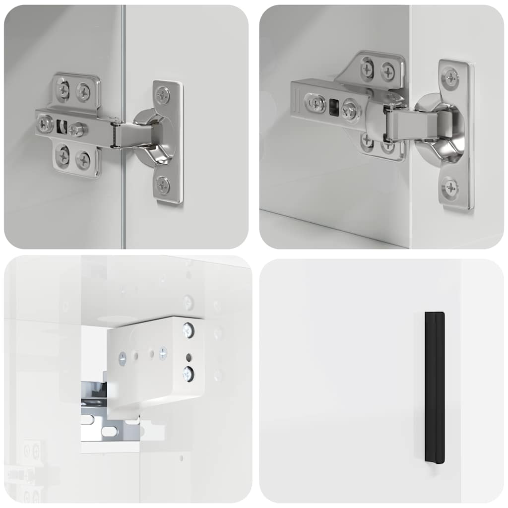 Bathroom Furniture Set with Drawer 4 pcs High Gloss White