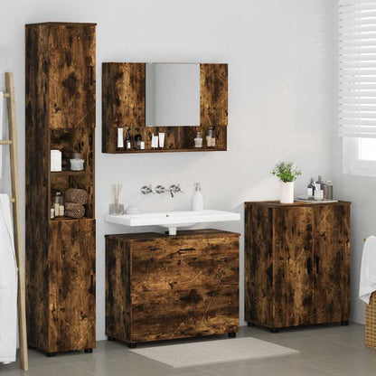Bathroom Furniture Set 4 pcs Smoked Oak