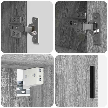 Bathroom Furniture Set with Drawer with Shelf 4 pcs Grey Sonoma