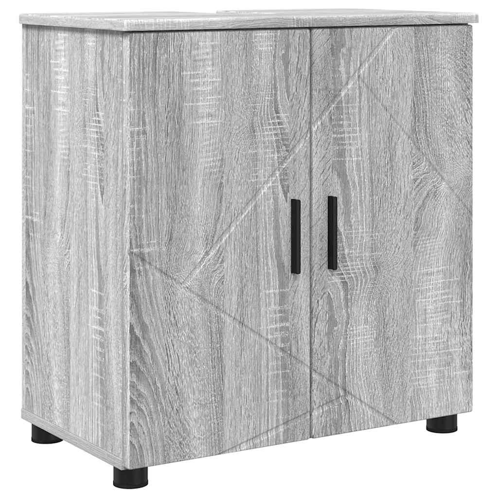 Bathroom Furniture Set with Drawer with Shelf 4 pcs Grey Sonoma